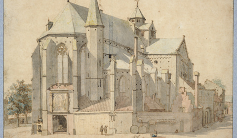 Exterieur van de Mariakerk: het koor en het transept uit het noordoosten