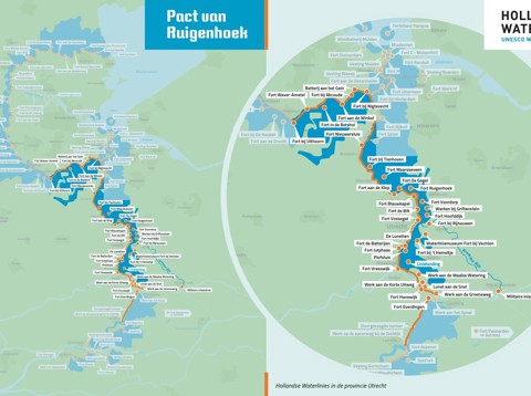 Kaart Utrechts gebied Hollandse Waterlinies