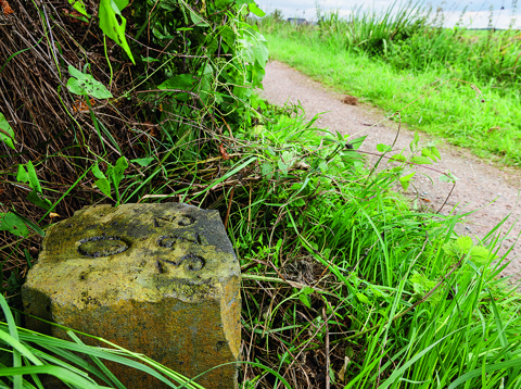 Limietpalen bij de Kromme Rijn