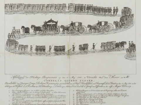 Begrafenisstoet van mr. Cornelis Goderd Visscher, de held van het gevecht bij Vreeswijk