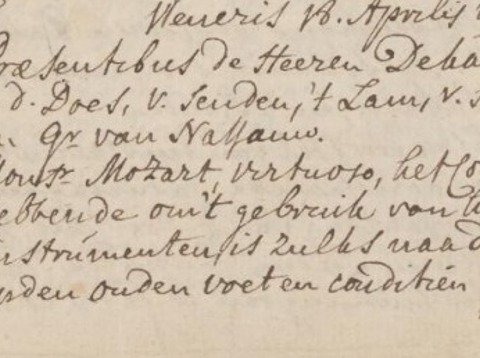 Resolutie van het Colligium musicum Ultrajectinum, 1766