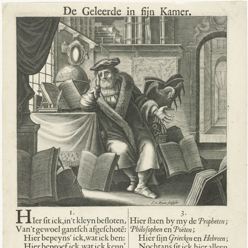 Geleerde in zijn studeerkamer