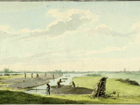 Gezicht op de veenderijen te Breukeleveen