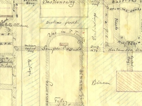 Plattegrond Tuin 1910 door G. Bentinck