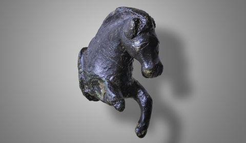 Handvat verbeeldt steigerend paard