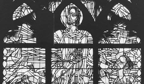 Close-up glas in lood Nicolaïkerk