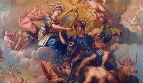 Plafondschildering in de Willemszaal van Slot Zeist