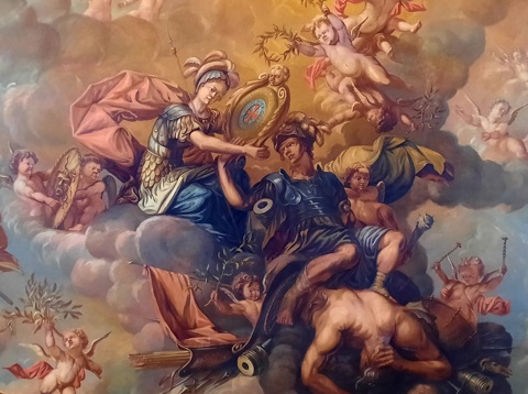 Plafondschildering in de Willemszaal van Slot Zeist