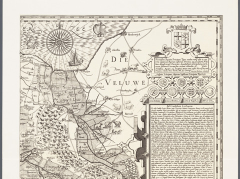 Kaart van de provincie Utrecht, rond 1599