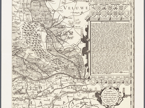 Kaart van de provincie Utrecht, rond 1599