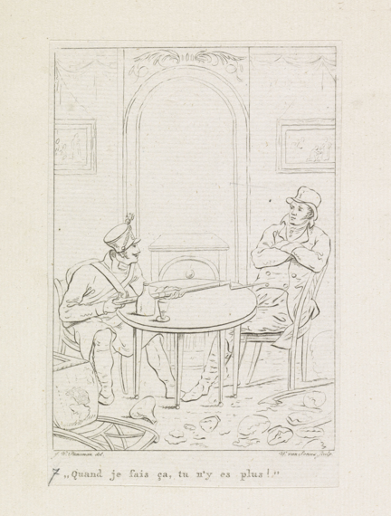 Prent van de bedreiging van J. Meulman tijdens de Ramp van Woerden