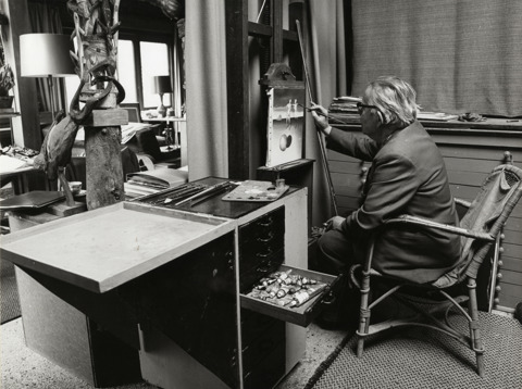 Johannes Hendrikus ("Joop") Moesman aan het werk