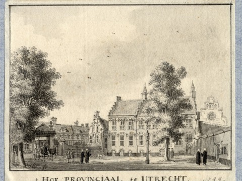 Gezicht op het hoofdgebouw van het Hof Provinciaal