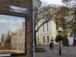 Schilderij van de Mariakerk op de hoek van de Mariaplaats