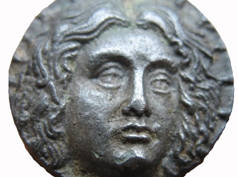 Voorzijde Griekse munt of pelgrimspenning