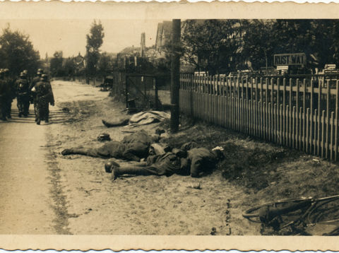 Gesneuvelde Nederlandse militairen bij de Grebbeweg in Rhenen