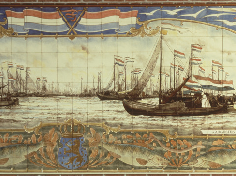 Vlootrevue op de Zuiderzee op 3 augustus 1900