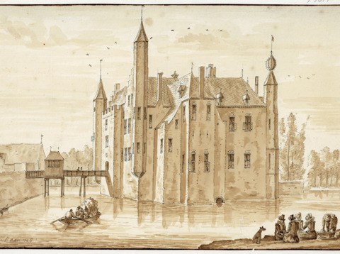 Gezicht Op Het Slot Zuylen Te Oud Zuilen Ca 1600 1620