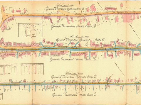 Kaart, behorende bij de grensbepaling tussen Gelders- en Stichts Veenendaal