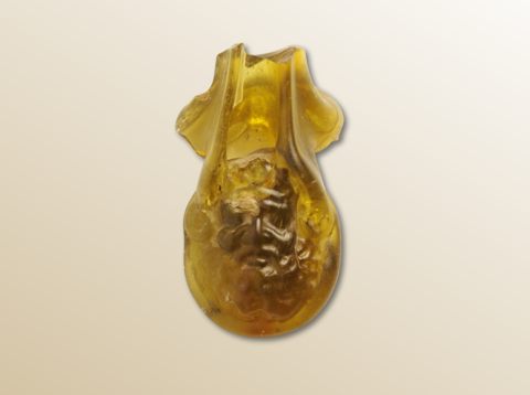 Een gele applique van Jupiter-Ammon