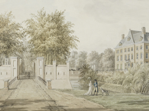 Gezicht op het kasteel Amerongen vanuit het noordoosten