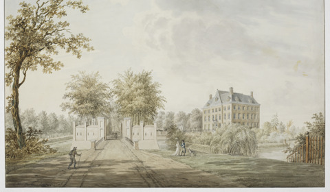 Gezicht op het kasteel Amerongen vanuit het noordoosten