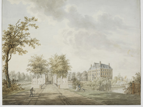 Gezicht op het kasteel Amerongen vanuit het noordoosten