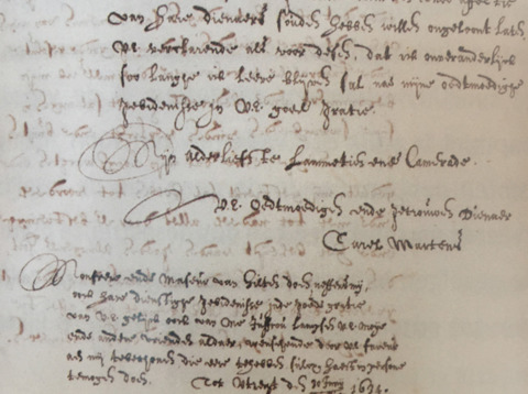 Slot van brief Carel Martens aan Jacoba Lampsins