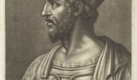 Portret in profiel van de Romeinse keizer Constantijn de Grote