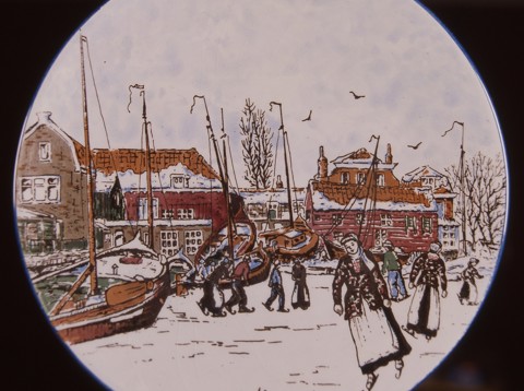 Dichtgevroren haven van Spakenburg