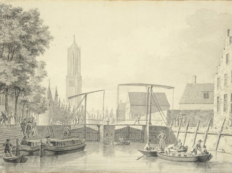 De opstapplaats van de trekschuit naar Amsterdam bij de Weerdsluis, Utrecht