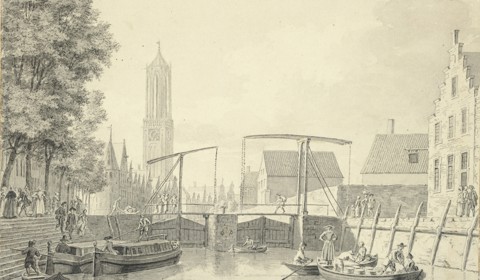 De opstapplaats van de trekschuit naar Amsterdam bij de Weerdsluis, Utrecht