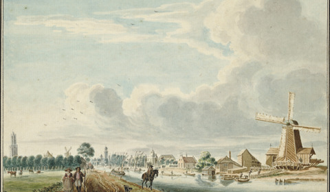 Gezicht over de Vaartsche Rijn te Utrecht