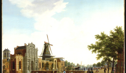 Gezicht op de Catharijnepoort en -brug