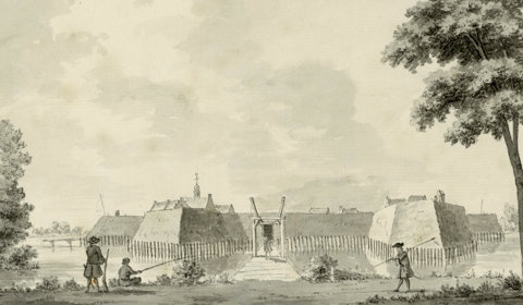 Gezicht op de schans bij Nieuwersluis