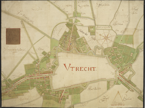 Oude stadskaart van de stad Utrecht