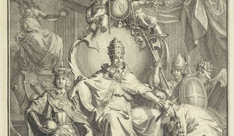 Tronende paus Adrianus VI