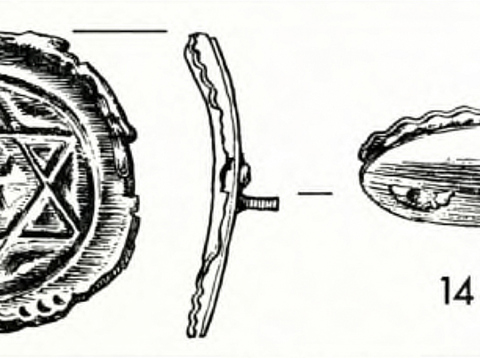 Liebenau-Weser schijffibula met hexagon 5e eeuw