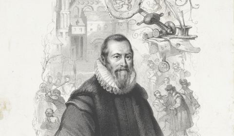 Portret Johan van Oldenbarnevelt met rondom episoden uit zijn leven