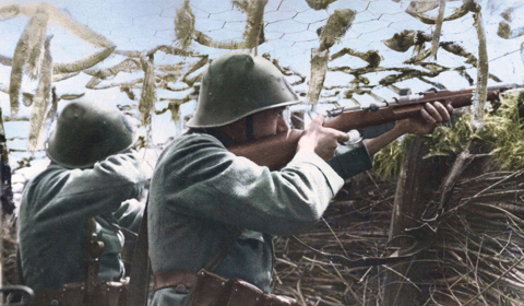 Soldaten Grebbeberg mei 1940