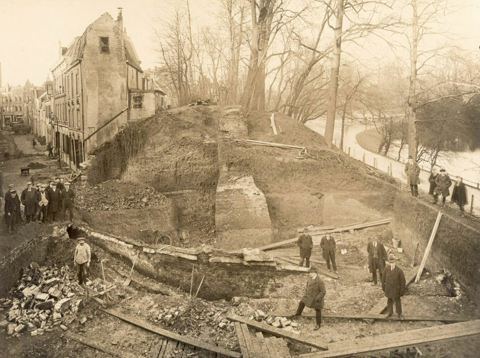 Ontgravingswerkzaamheden aan de stadswal te Utrecht