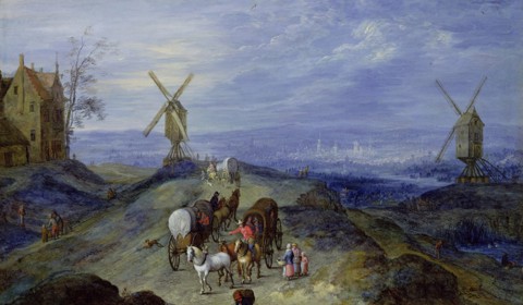 Jan Brueghel De Oude Landschap Met Twee Molens 1612