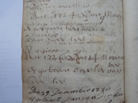 Inschrijving overlijden Janetta in haar bijbel