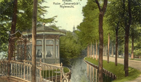 De theekoepel in het park van de buitenplaats Zwaanwijck te Nigtevecht