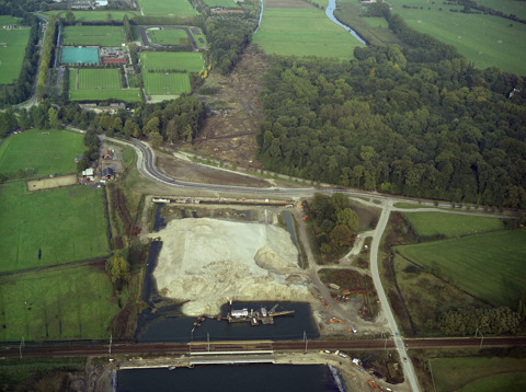 Uitgekapte tracé voor de A27 op landgoed Amelisweerd
